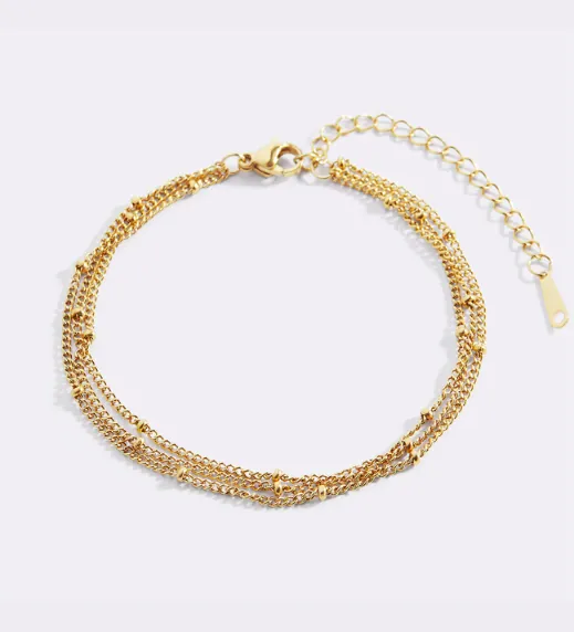 Triple Layer Satellite Chain Bracelet